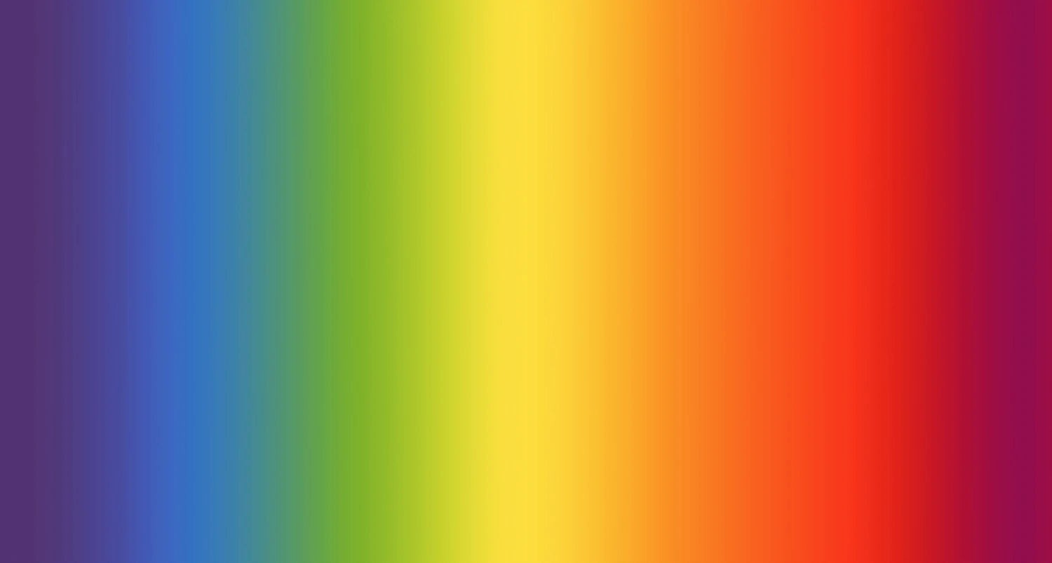 Carmon's Quilt Shop rainbow ombre spectrum cotton quilt backing fabric with a smooth gradient from violet to red