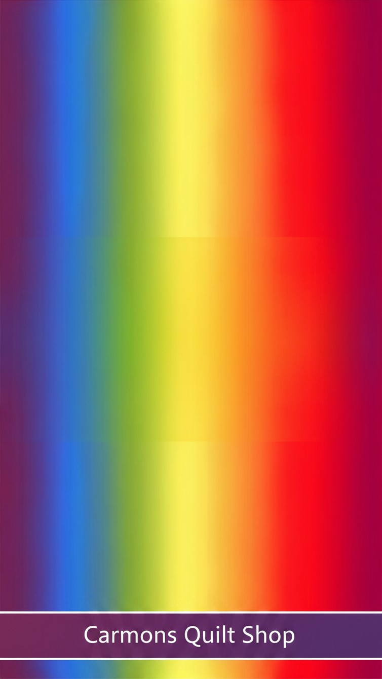 Carmon's Quilt Shop multi-colored digital rainbow ombre 108-inch wide quilt backing fabric for large quilts.