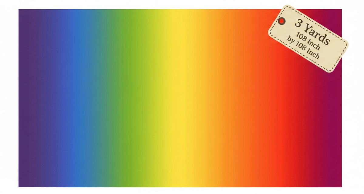 Carmon's Quilt Shop rainbow ombre digital print 108-inch wide quilt backing fabric for large quilting projects