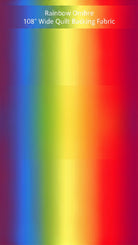 Carmon's Quilt Shop rainbow ombre 108-inch wide quilt backing fabric with a vibrant digital gradient print