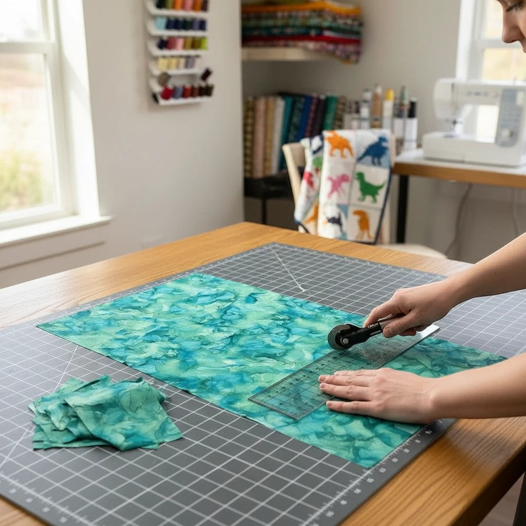 Carmon's Quilt Shop Raven's Call dark teal abstract swirl 100% cotton quilt fabric.