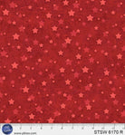 Carmon's Quilt Shop red 108 inch wide cotton backing fabric featuring a star spangled Americana pattern