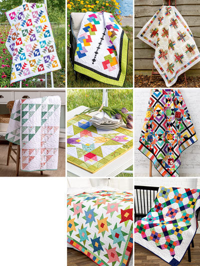 Carmon's Quilt Shop Scrap-Happy quilt pattern book featuring nine colorful modern scrap quilt designs
