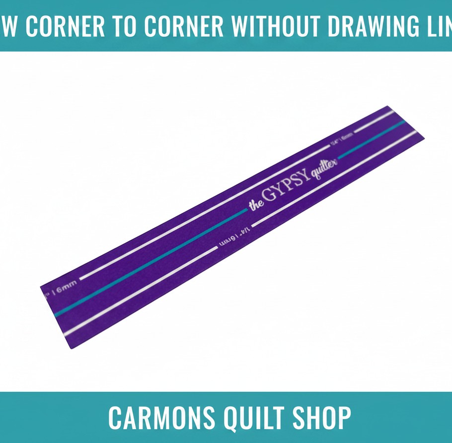 Carmon's Quilt Shop The Gypsy Quilter purple washi tape with white seam guide lines for precise quilting