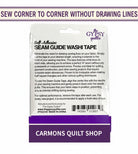 Carmon's Quilt Shop The Gypsy Quilter seam guide washi tape packaging for accurate 1/4 inch quilting seam allowances