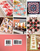 Carmon's Quilt Shop book cover showing various seasonal quilted projects like table runners, pillows, and wall hangings.