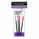 Carmon's Quilt Shop professional sewing machine cleaning brush set with four colorful silicone brushes in packaging