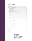 Carmon's Quilt Shop Sewing Quilted Patchwork Jackets book contents page showing instructional chapters and projects