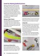 Carmon's Quilt Shop instructional page showing essential sewing tools like rotary cutters, scissors, and pins.