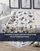 Carmon's Quilt Shop Precut Strips & Squares quilt pattern book featuring a blue, yellow, and white star lap quilt