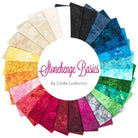 Carmon's Quilt Shop Stonehenge Basics 28-piece fat quarter bundle featuring a vibrant spectrum of textured cotton fabrics