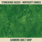 Carmon's Quilt Shop Stonehenge Basics green textured cotton fabric by Northcott Fabrics for quilting projects