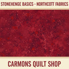 Carmon's Quilt Shop Stonehenge Basics red textured quilting cotton fabric by Linda Ludovico for Northcott Fabrics