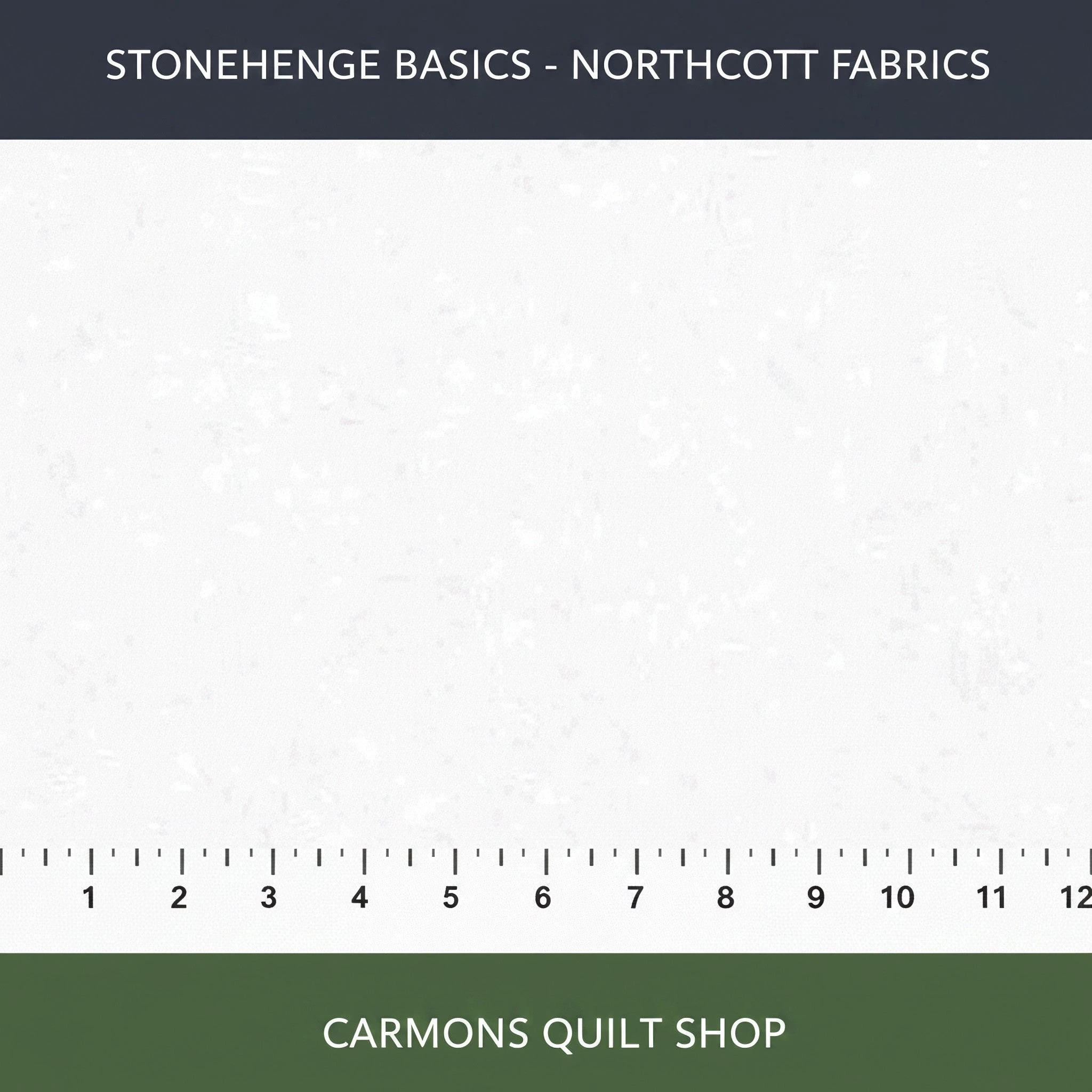 Carmon's Quilt Shop Stonehenge Basics white premium cotton fabric swatch with subtle texture for quilting projects.