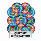 Carmon's Quilt Shop Stonehenge Beauty quilt kit featuring a vibrant paper-pieced star design in multi-colored fabric.
