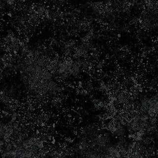 Carmon's Quilt Shop Stonehenge Basics black textured cotton fabric by Northcott with organic stone-like pattern