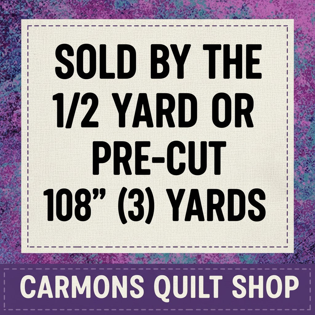 Carmon's Quilt Shop Stonehenge Gradations Ombre Night Shade 108 inch wide quilt backing fabric information graphic