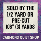 Carmon's Quilt Shop Stonehenge Gradations Ombre Night Shade 108 inch wide quilt backing fabric information graphic