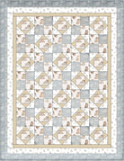 Carmon's Quilt Shop Sweet Dreams baby quilt kit with bears and airplanes in blue, cream, and tan. 100% cotton.