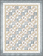 Carmon's Quilt Shop Sweet Dreams Baby Quilt Kit featuring teddy bears and airplanes in blue and cream 100% cotton fabric.