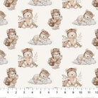 Carmon's Quilt Shop Sweet Dreams baby quilt kit fabric with teddy bears in aviator gear on clouds. 100% cotton.