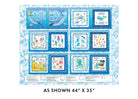 Carmon's Quilt Shop Swim with Me fabric panel featuring colorful underwater book pages for children's quilts