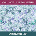Carmon's Quilt Shop Make a Wish teal 108-inch wide cotton backing fabric with watercolor floral pattern