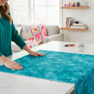 Carmon's Quilt Shop teal abstract watercolor 100% cotton fabric for quilting and crafts.