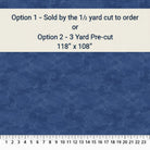 Carmon's Quilt Shop Toscana Patriot Blue 118 inch wide cotton quilt backing fabric with textured solid blue design