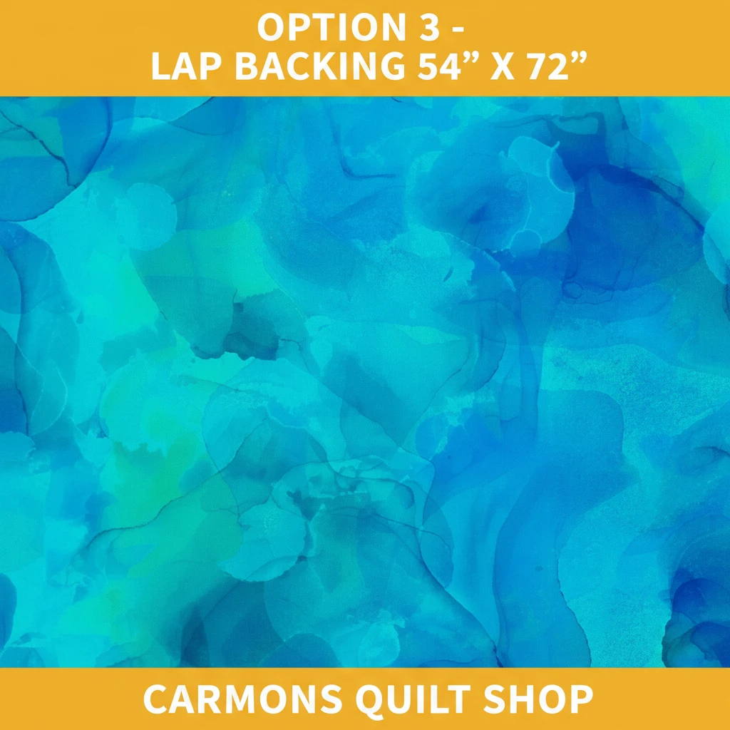 Carmon's Quilt Shop Aura Watercolor turquoise 108 inch wide cotton quilting fabric with artistic abstract design