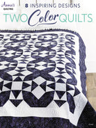 Carmon's Quilt Shop Annie's Quilting Two Color Quilts pattern book featuring a navy and white geometric bed quilt