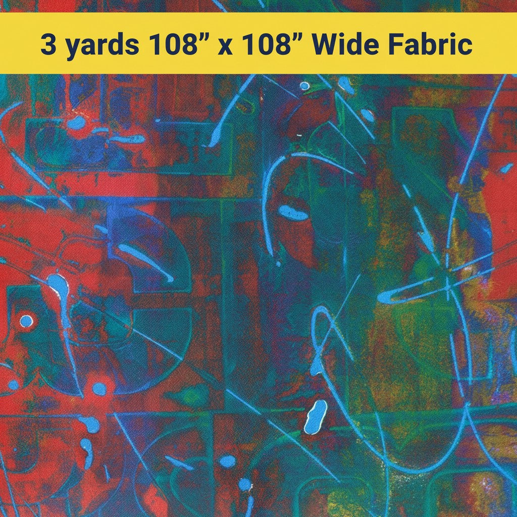 Carmon's Quilt Shop Urban Archeology Sangria 108-inch wide cotton sateen fabric with abstract geometric print