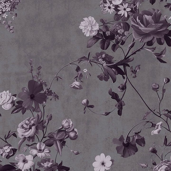 Carmon's Quilt Shop Vining Wisteria 108 inch wide backing fabric with elegant floral vine pattern in purple tones