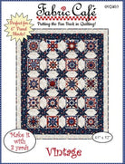 Carmon's Quilt Shop Fabric Café Vintage quilt pattern featuring a red, white, and blue star design for 6-inch panels.