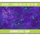 Carmon's Quilt Shop Chroma violet purple 108-inch wide cotton quilt backing fabric with abstract painterly texture.
