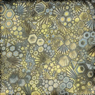 Carmon's Quilt Shop walnut geometric starburst and hexagon cotton fabric wide backing for quilting projects