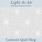 Carmon's Quilt Shop white Light As Air Robert Kaufman 100% cotton quilting fabric with subtle snowflake pattern