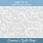 Carmon's Quilt Shop white Robert Kaufman Light As Air cotton quilting fabric with elegant swirling pattern