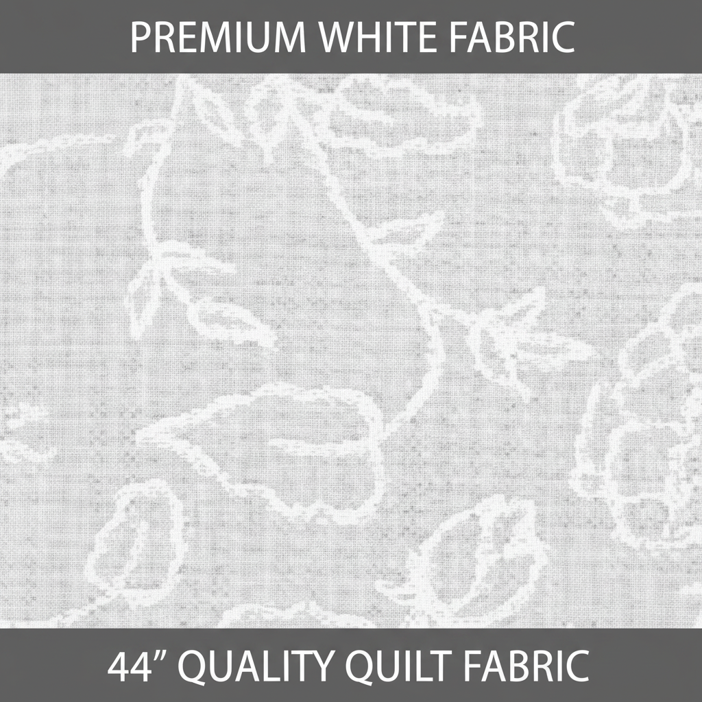 Carmon's Quilt Shop Light As Air white 100% cotton quilting fabric with a delicate floral pattern