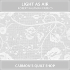 Carmon's Quilt Shop white 100% cotton quilting fabric from the Robert Kaufman Light As Air collection with floral print