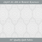 Carmon's Quilt Shop Light As Air white 100% cotton fabric by Robert Kaufman with an elegant floral medallion pattern