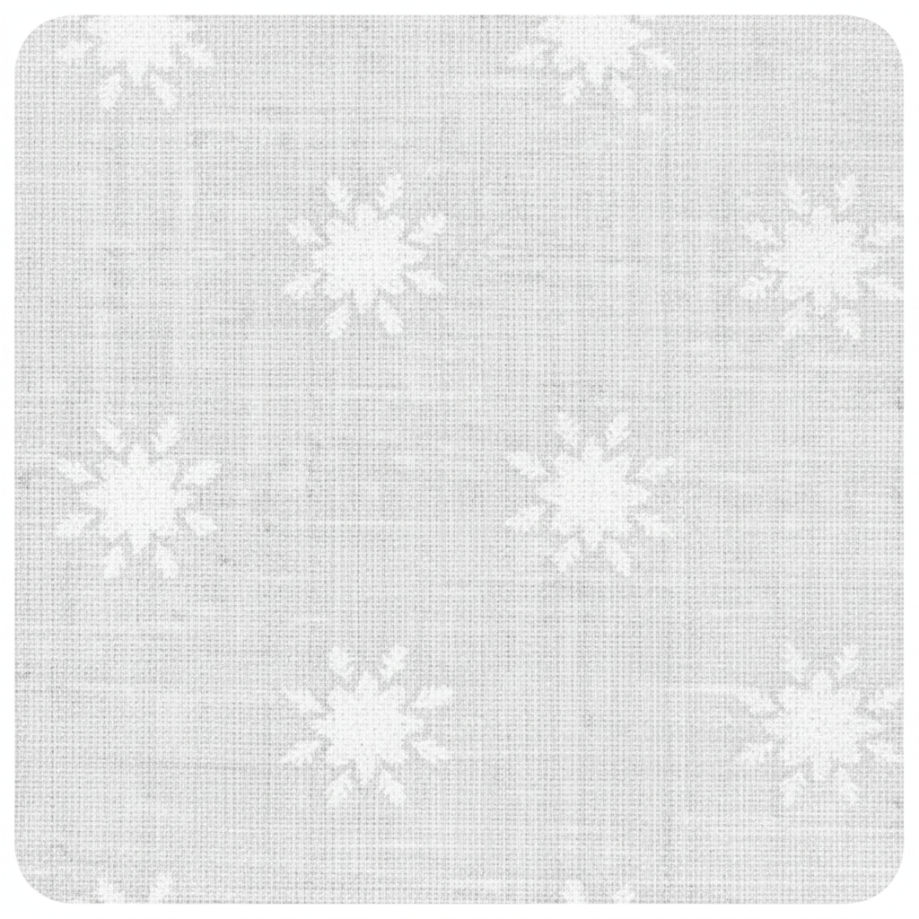 Carmon's Quilt Shop white 100% cotton quilting fabric with a delicate snowflake pattern from Light As Air collection.