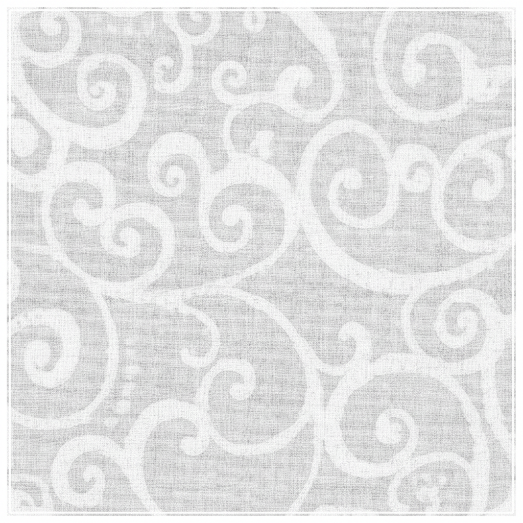 Carmon's Quilt Shop white 100% cotton quilting fabric with an elegant airy swirl pattern from the Light As Air collection